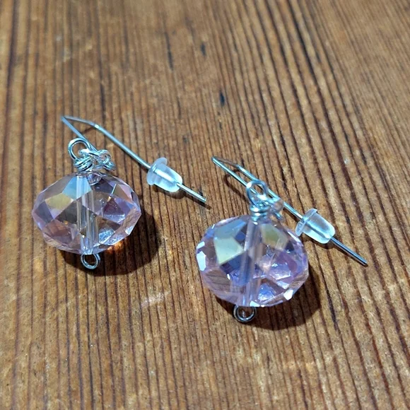 *5 For $20***Pink Crystal Drop Earrings/Handmade Ladies Earrings/Pink Crystals - Picture 3 of 9